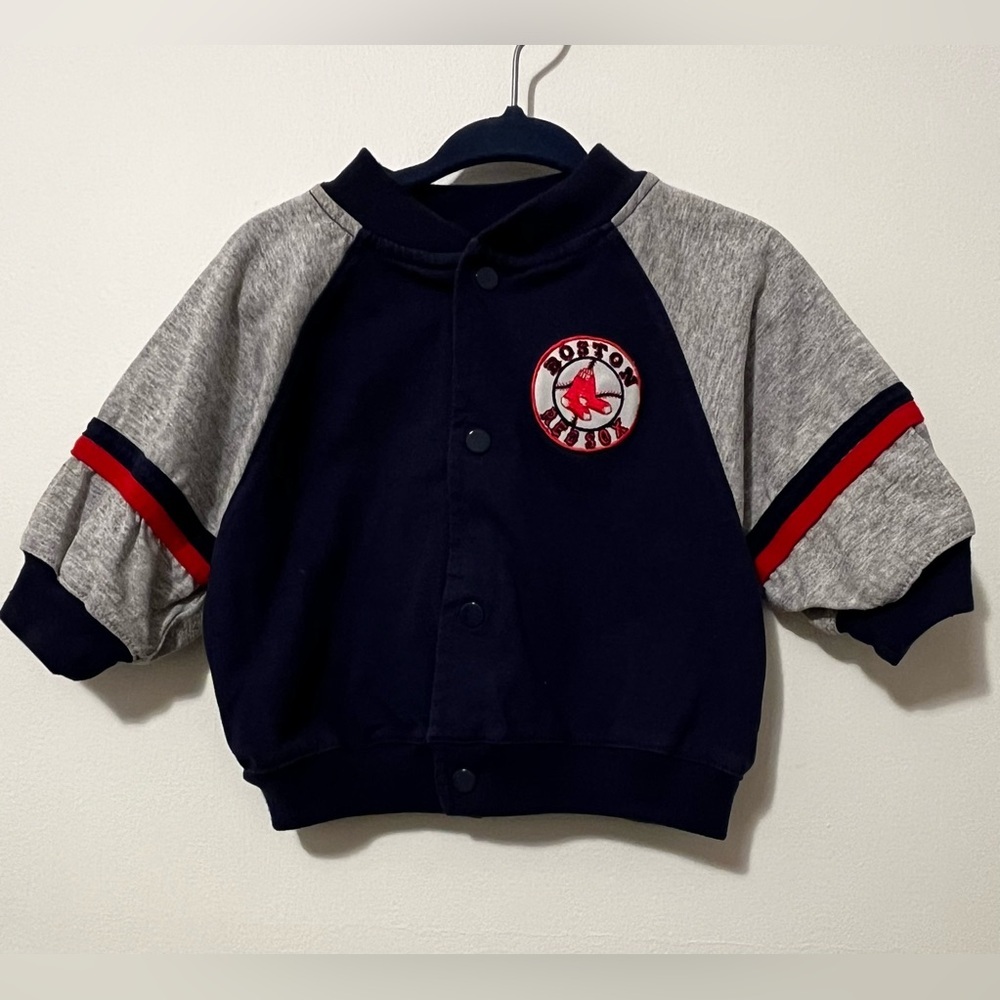 BOSTON RED SOX Snap Cotton Jacket MLB Baseball Infant 3-6mo Genuine Merchandise